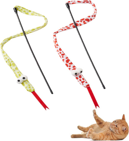 NOWFRESH Cat Wand Toy Set, 2 PCS Interactive Cat Teaser Wands with Cute Bee & Mouse Designs, Equipped with Bells and Streamers to Captivate Your Cat's Attention - Image 12