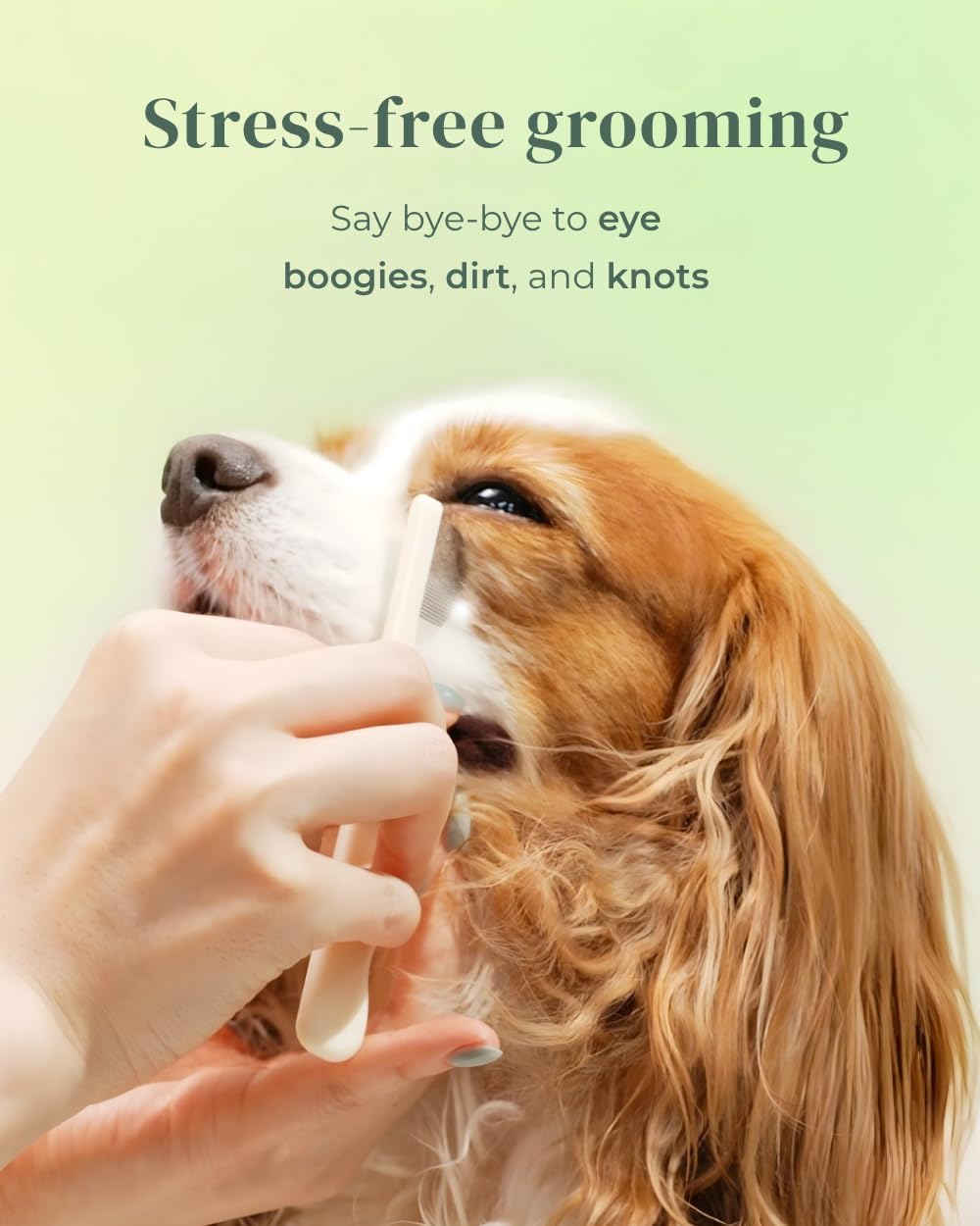 Petora grooming tool held in hand showing ergonomic grip