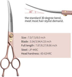 Rose gold 440C stainless steel dog cutting scissors close up