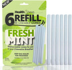 Health Chews Fresh Mint Refill Cores front view packaging for quit smoking aid.