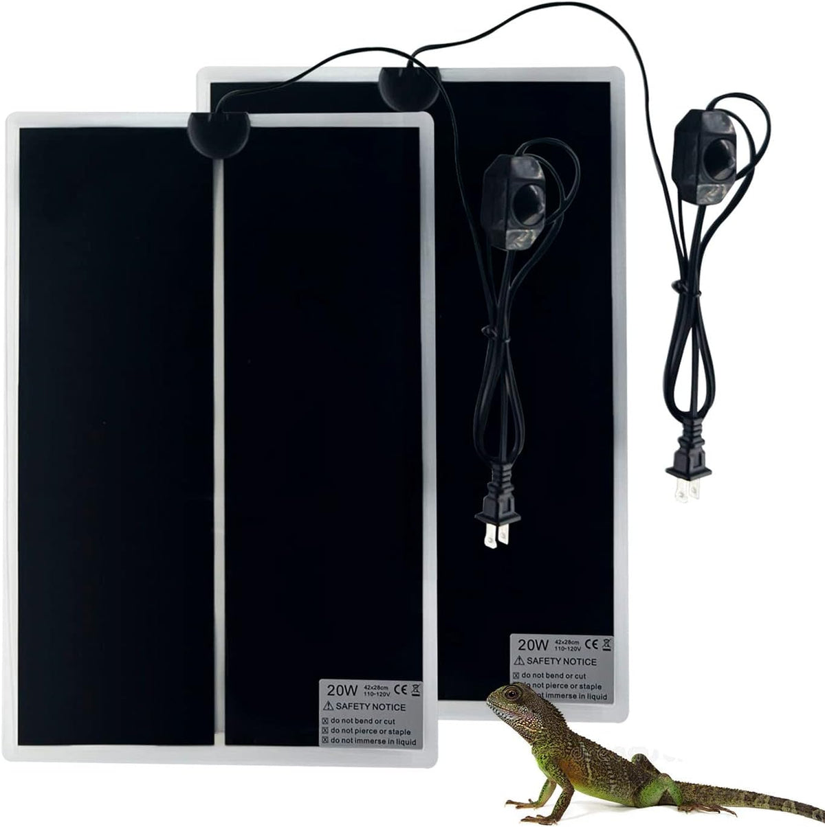 Fipasen reptile heating mat front view with temperature controller
