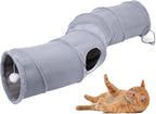 Cat Tunnel, Durable Suede Collapsible Cat Play Tube Toys with Play Ball, Indoor Cat Tunnel for Cat, Puppy, Kitty, Kitten, Rabbit (Small) - Image 9