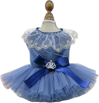 Fashion Sweet Puppy Dog Blingbling Princess Skirt Pet Dog Lace Cake Camisole Tutu Dress Pink Small - Image 13