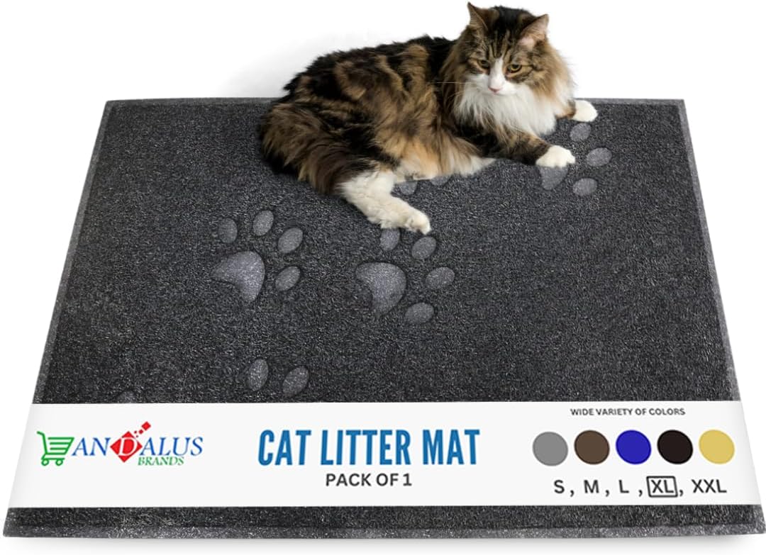 Andalus Small Cat Litter Mat, Pack of 1 - Waterproof, Non-Slip & Easy to Clean Cat Litter Box Mat for Extra Efficient Pet Litter-Trapping, Grey (15.75" X 11.75") - Image 10