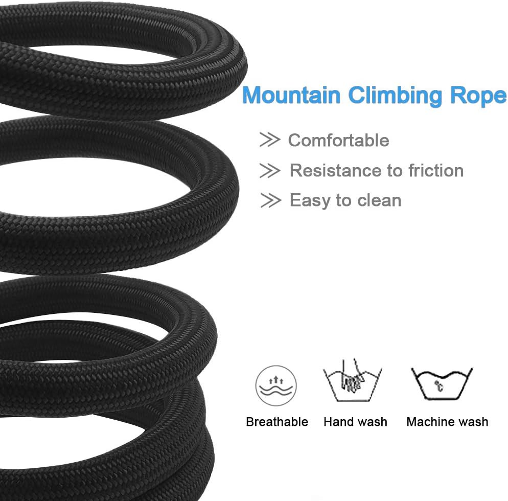 MayPaw heavy duty black rope leash showing reinforced leather connection