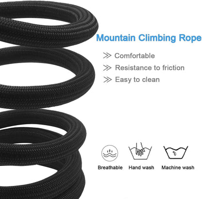 MayPaw heavy duty black rope leash showing reinforced leather connection