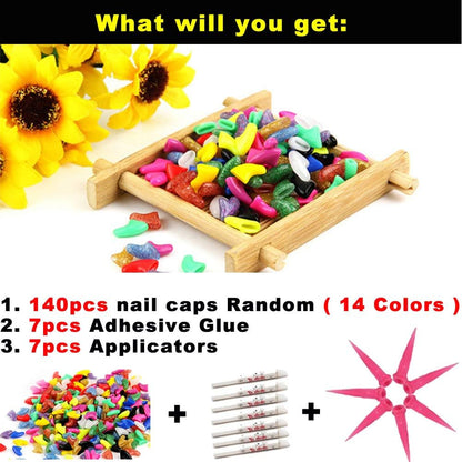 Authentic USA imported feline nail cap kit for indoor cats