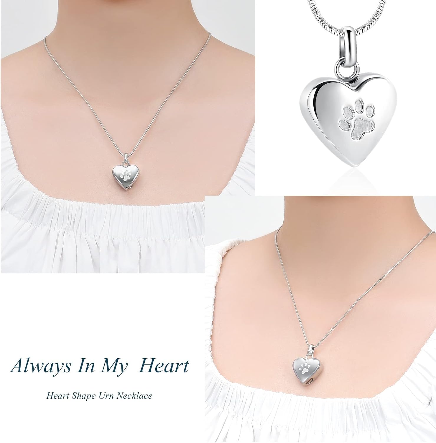 Zeqingjw heart necklace with adjustable chain