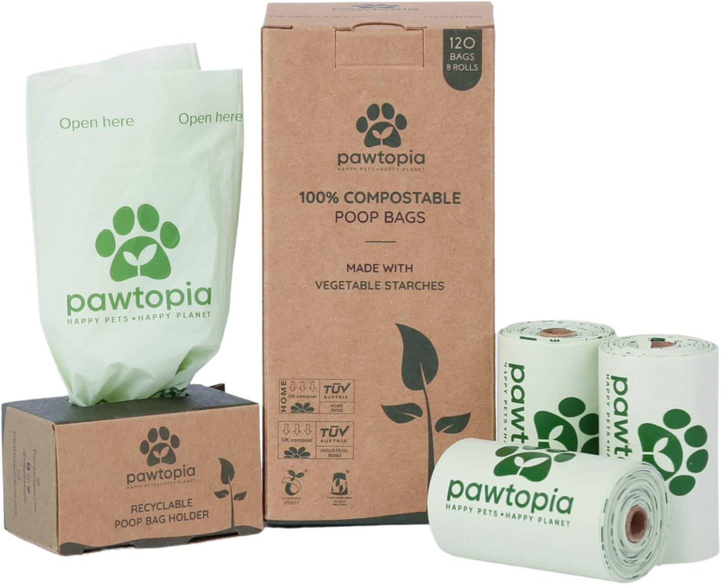 Pawtria Certified Home Compostable Dog Poop Bags (120), Poop Bags for Dogs, Cat Litter, Vegetable Starches, Dog Waste Bags, Leakproof, Easy to Open, Give Back - Image 11