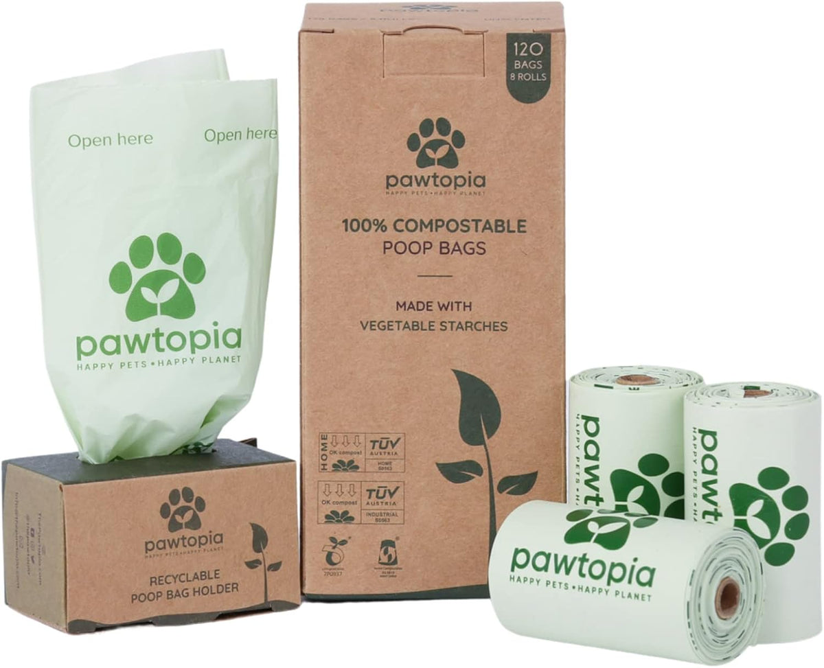 Pawtria Certified Home Compostable Dog Poop Bags (120), Poop Bags for Dogs, Cat Litter, Vegetable Starches, Dog Waste Bags, Leakproof, Easy to Open, Give Back - Image 11