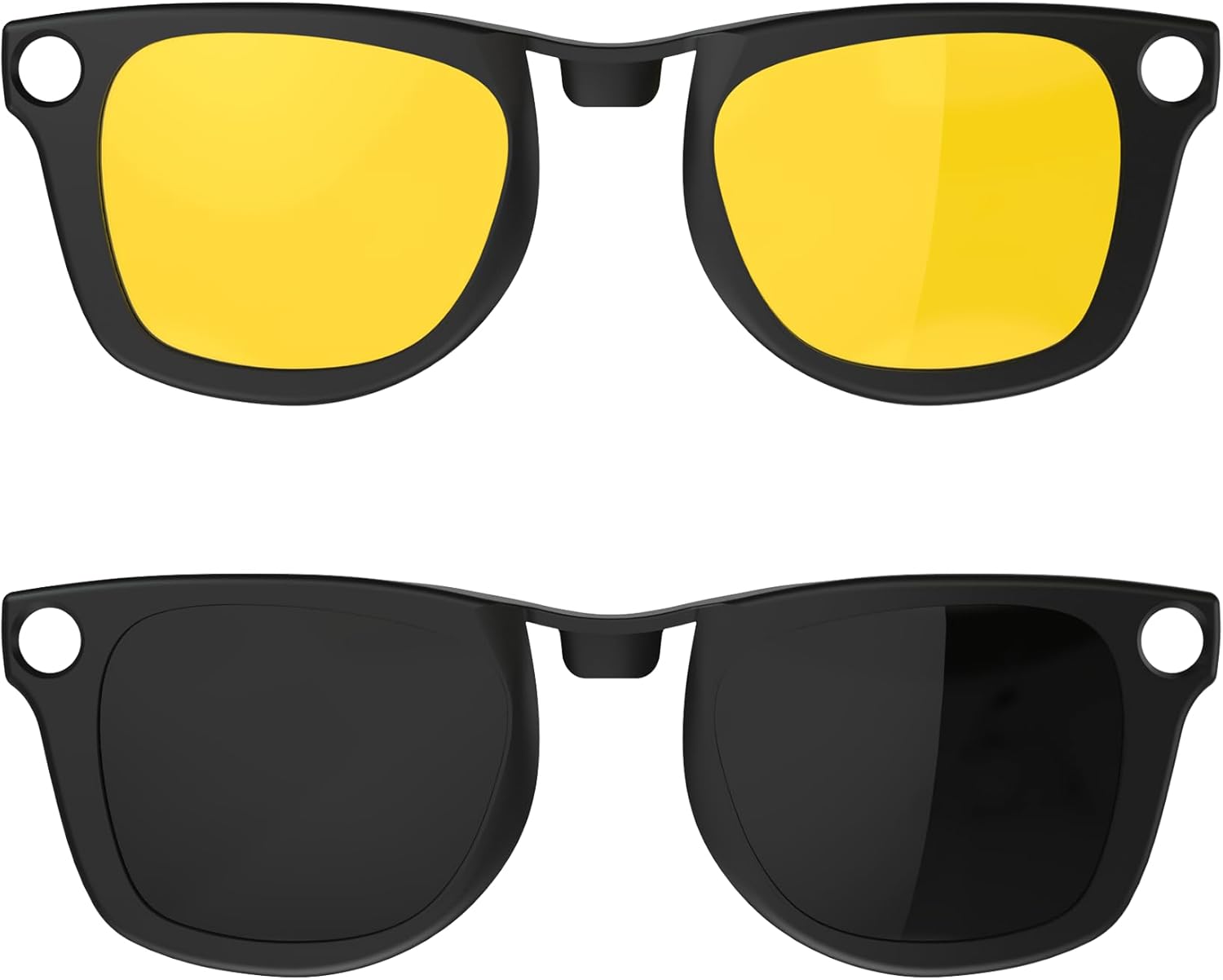 HIBLOKS 2Pcs Polarized Clip for RayBan Meta Wayfarer RW4006 & Gen 2 RW4012 Regular (50-22), Shiny Black Frame Discoloration Clip for RayBan Meta Gen 2 Protect Your Eyes, (Yellow+Brown) - Image 10