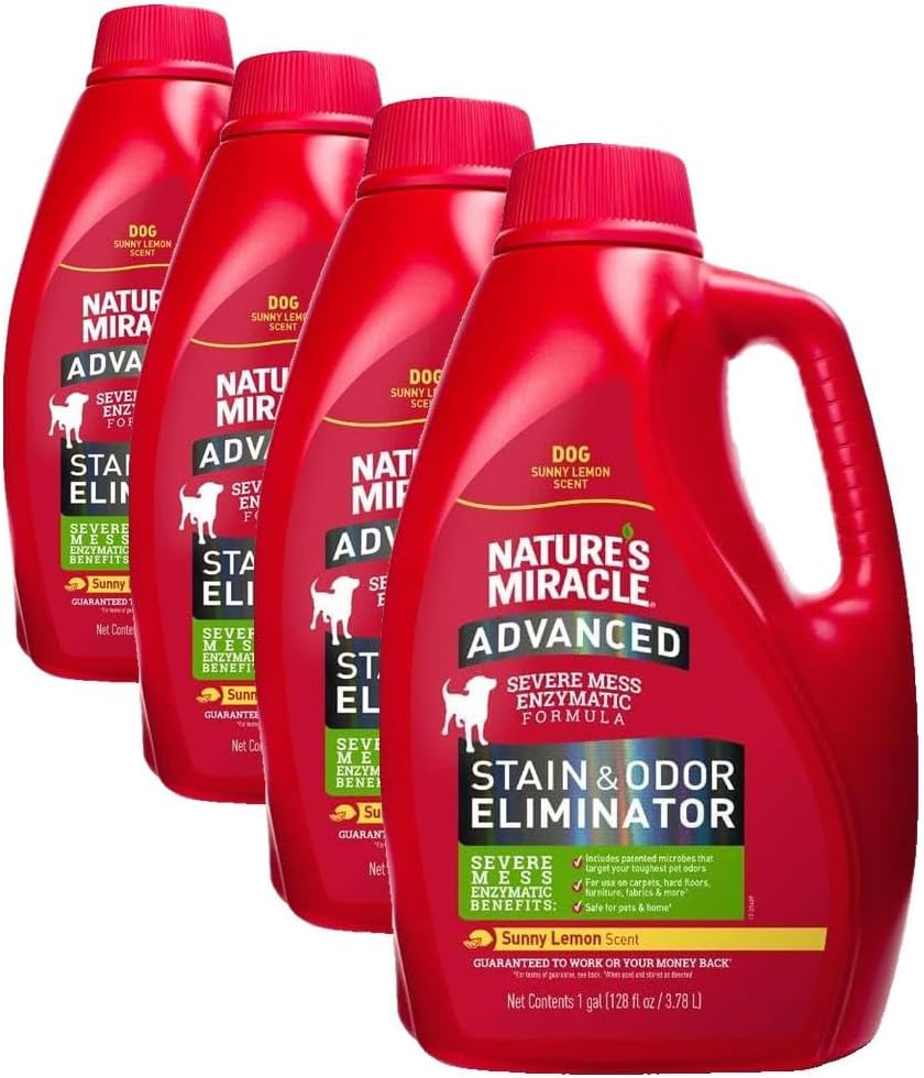 Nature's Miracle Advanced Stain & Odor Eliminator, Severe Mess Enzymatic Formula For Tough Pet Messes, Sunny Lemon Scent, 1 Gallon - Image 10