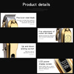 All metal body cordless animal hair clippers showing full accessories set