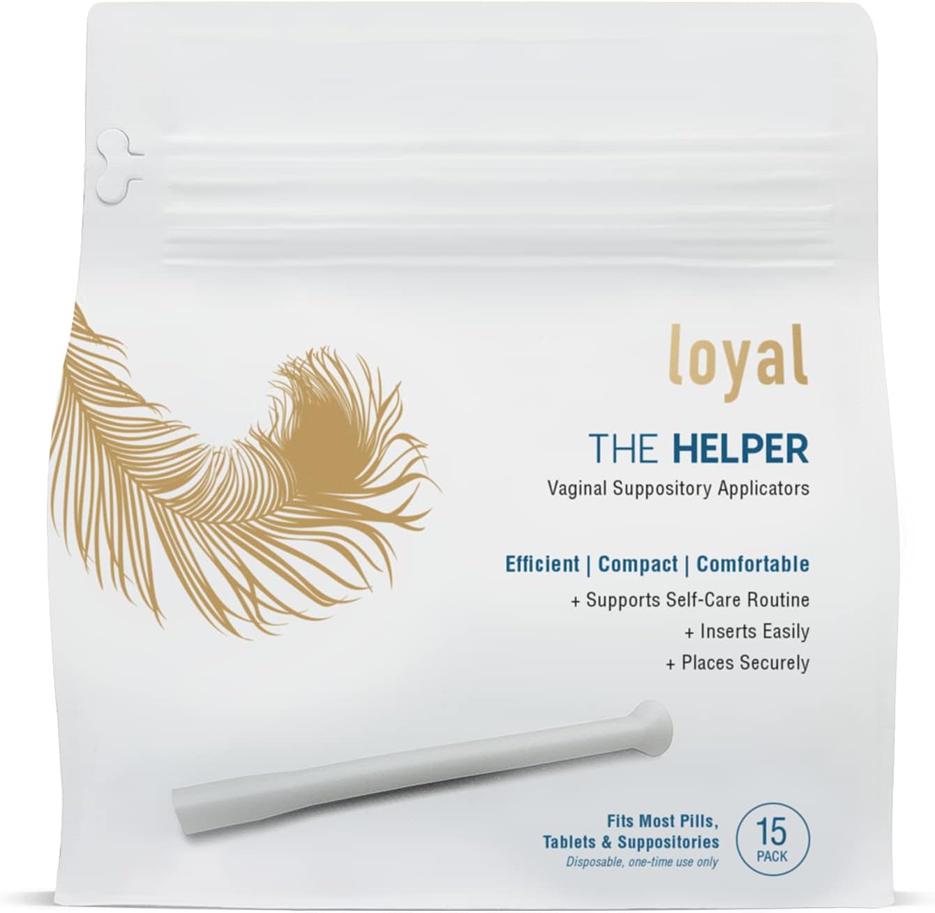 Loyal The Helper Vaginal Suppository Applicators front view for feminine hygiene.