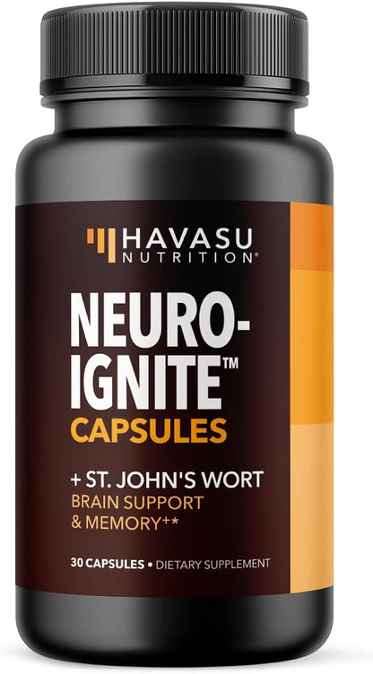 Havasu Nutrition NeuroIGNITE brain supplement bottle front view for memory support