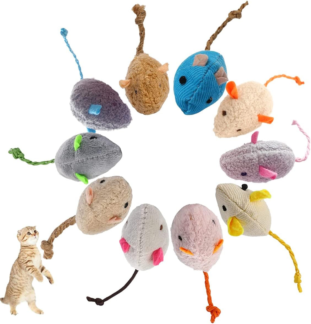 ISMARTEN catnip mouse plush cat toys front view six pack