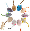 ISMARTEN catnip mouse plush cat toys front view six pack