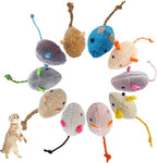 ISMARTEN catnip mouse plush cat toys front view six pack