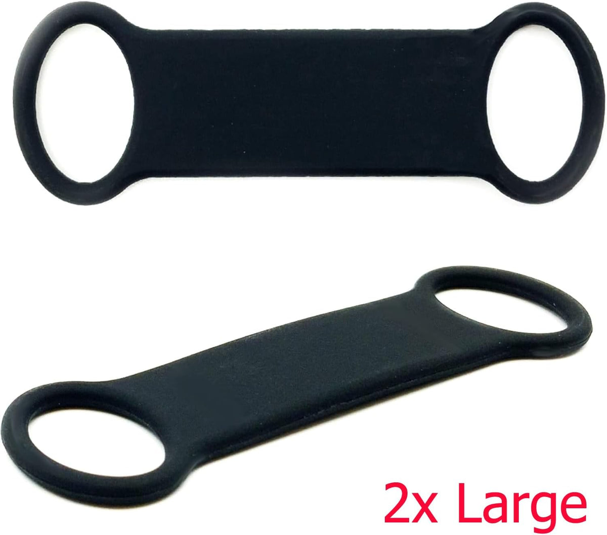 DraCra silent slide-on dog tag elastic attachment band shown alongside a personalized QR code tag.