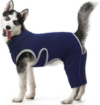 Kuoser dog surgery recovery suit blue 2XL front view