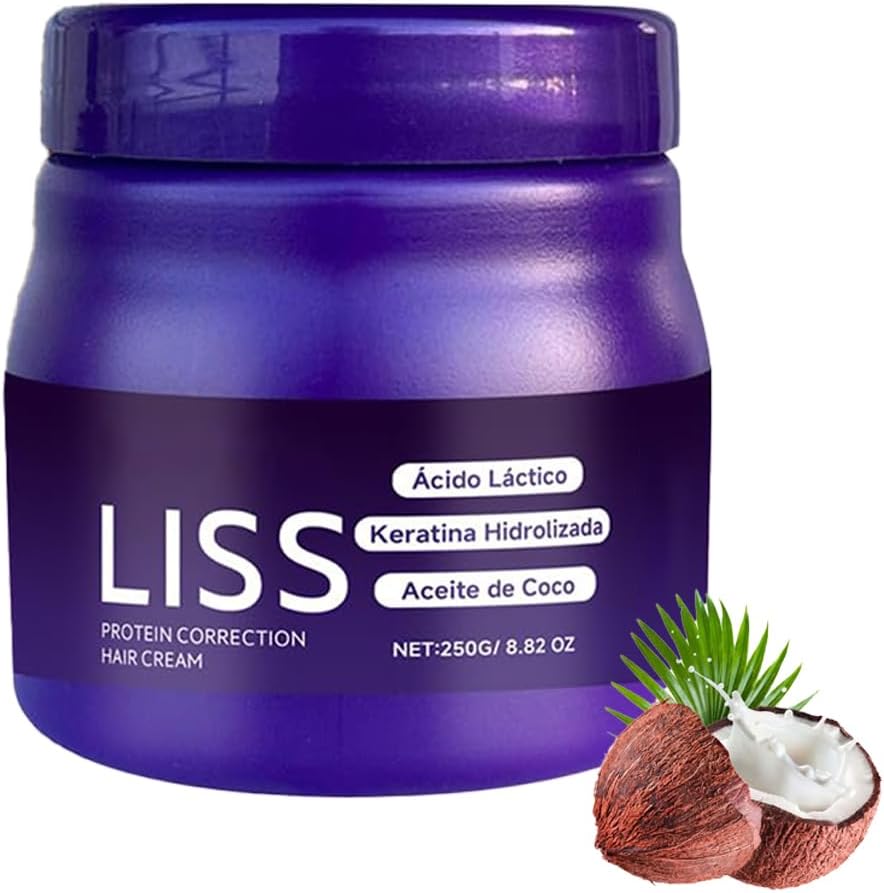 Zixgiah Liss Alisado Protein Correction Hair Cream front view purple jar