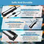 DaToo six inch submersible light attached to glass with heavy duty suction cups