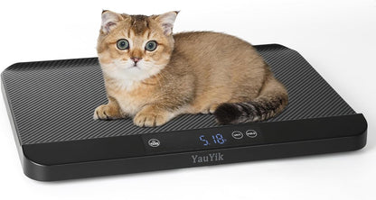 YauYik digital pet scale front view showing the clear LED display screen.