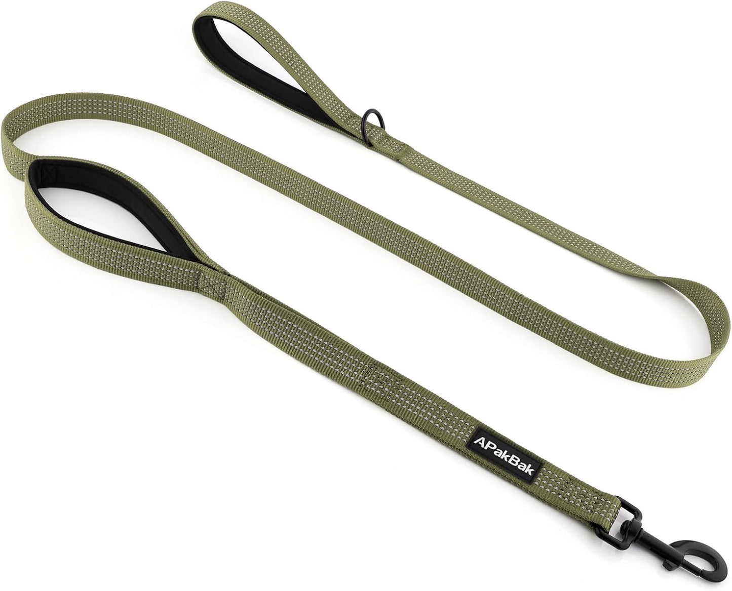 Double Handle Dog Leash 6 FT Reflective 2 Handle Traffic Lead with Padded Grip, Heavy Duty Nylon Leash for Walking Training, for Small Medium Large Dogs, Black - Image 12