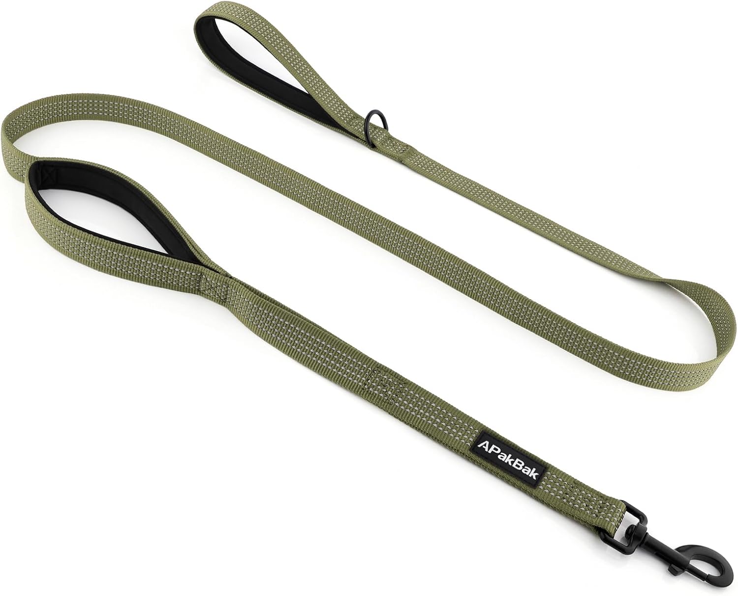 Double Handle Dog Leash 6 FT Reflective 2 Handle Traffic Lead with Padded Grip, Heavy Duty Nylon Leash for Walking Training, for Small Medium Large Dogs, Black - Image 12