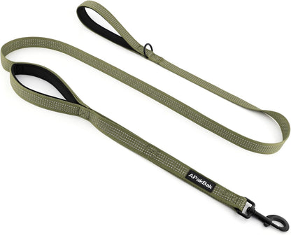 Double Handle Dog Leash 6 FT Reflective 2 Handle Traffic Lead with Padded Grip, Heavy Duty Nylon Leash for Walking Training, for Small Medium Large Dogs, Black - Image 12