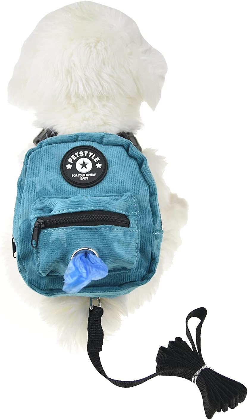 FLAdorepet Dog Backpack Harness with Leash, Dog Poop Bag Dispenser, Pet Self Carrier Adjustable Travel Hiking Walking Harness Backpack for Small Medium Dogs (S((Fit:5-10lb) Purple) - Image 9