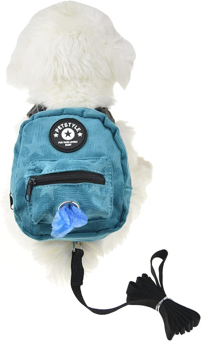 FLAdorepet Dog Backpack Harness with Leash, Dog Poop Bag Dispenser, Pet Self Carrier Adjustable Travel Hiking Walking Harness Backpack for Small Medium Dogs (S((Fit:5-10lb) Purple) - Image 9