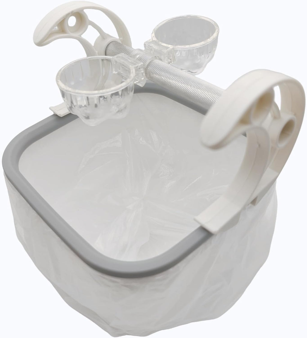 GoWitPaws 3-in-1 bird toilet showing dual transparent food cups