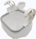 GoWitPaws 3-in-1 bird toilet showing dual transparent food cups