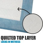 Disposable dog training sheets placed flat on living room floor for potty training.