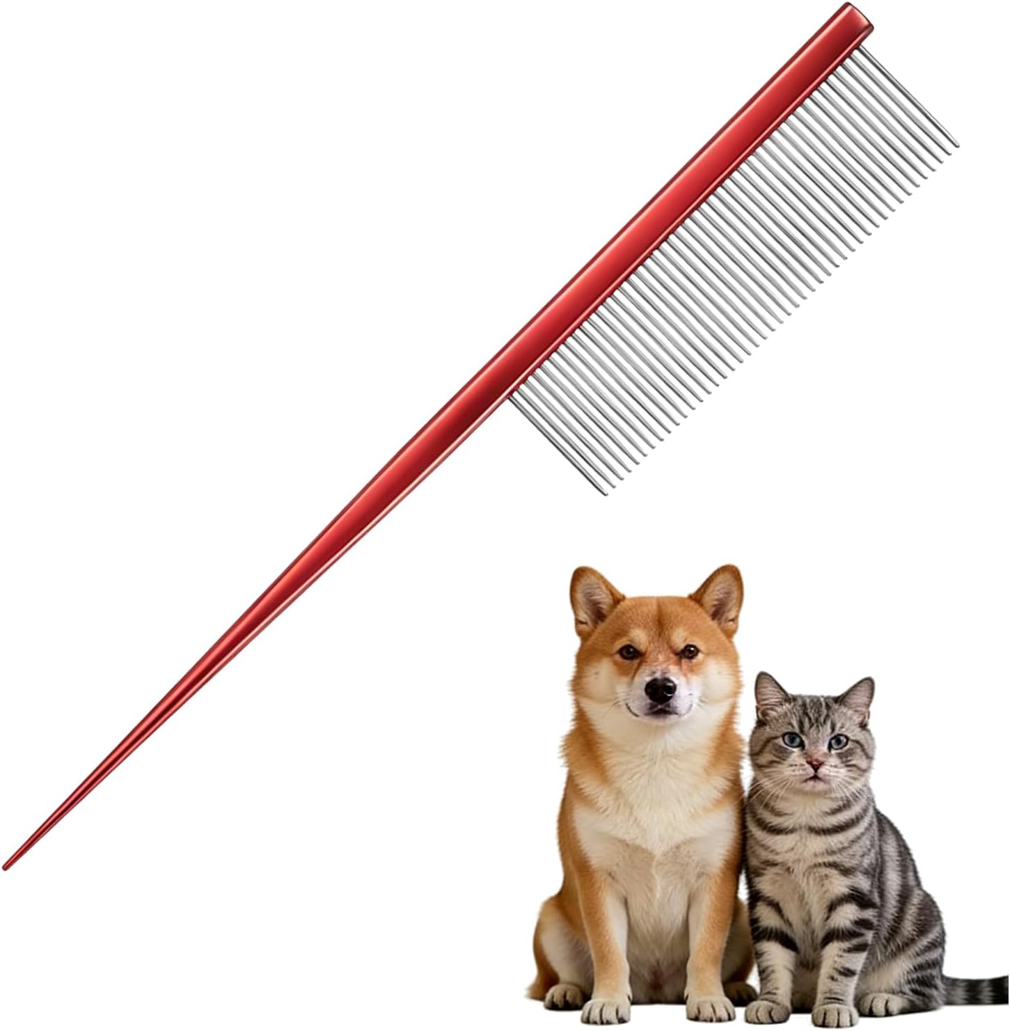 Professional grooming setup featuring Petaxcell aluminum comb