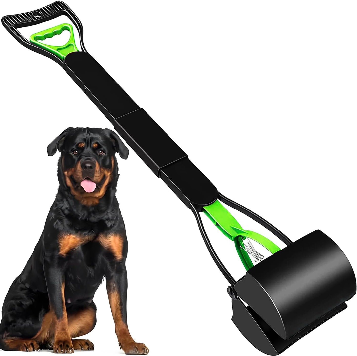 ienjoyed 32" Tall Pooper Scooper, Large Pooper Scooper for Dogs Heavy Duty, Dog Pooper Scooper with Long Handle & High Strength Durable Spring, Foldable Dog Poop Pick Up - Image 10