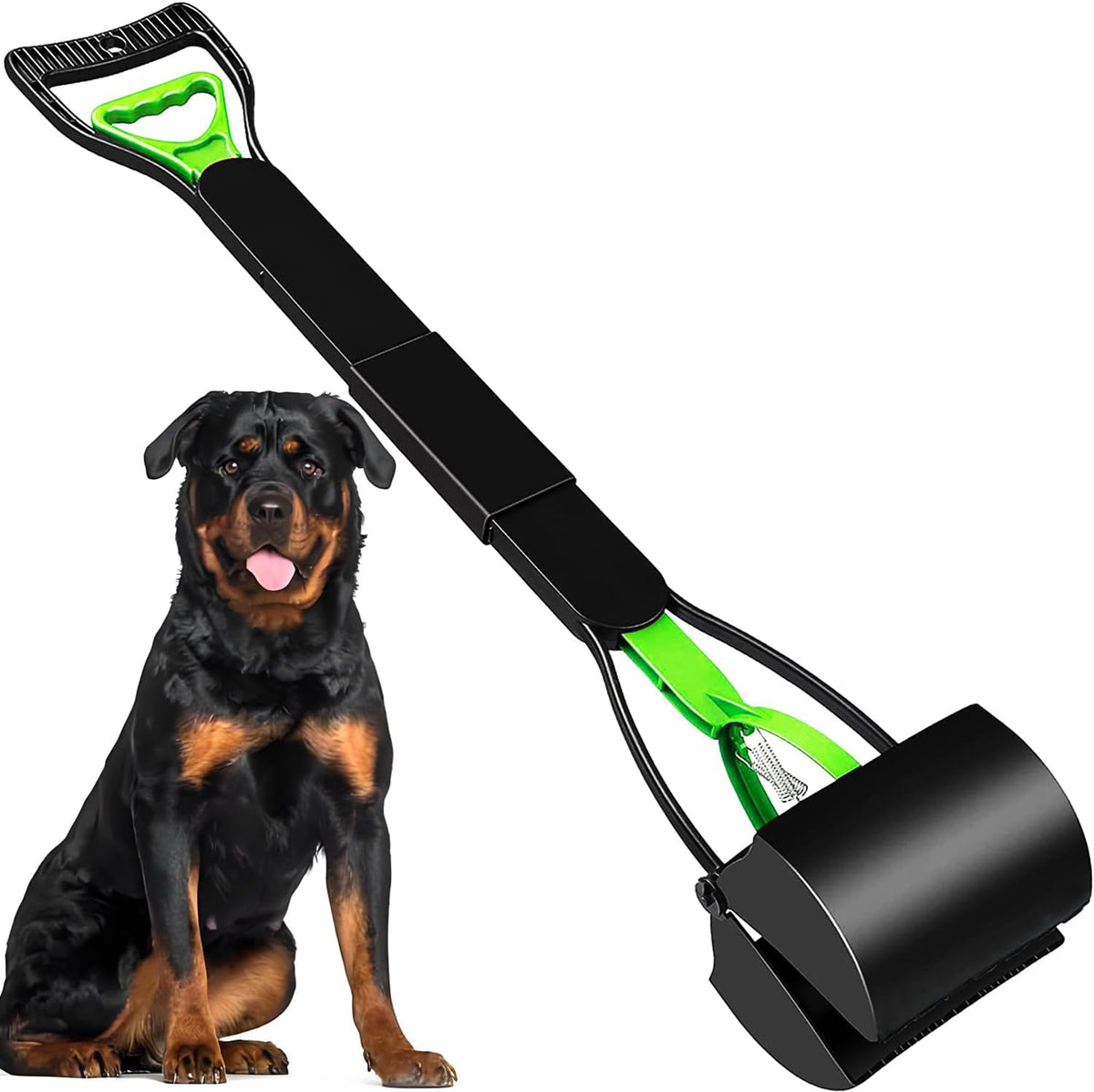 ienjoyed 32" Tall Pooper Scooper, Large Pooper Scooper for Dogs Heavy Duty, Dog Pooper Scooper with Long Handle & High Strength Durable Spring, Foldable Dog Poop Pick Up - Image 10