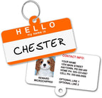 1 Cute Pooch custom pet ID tag front view showing name badge design