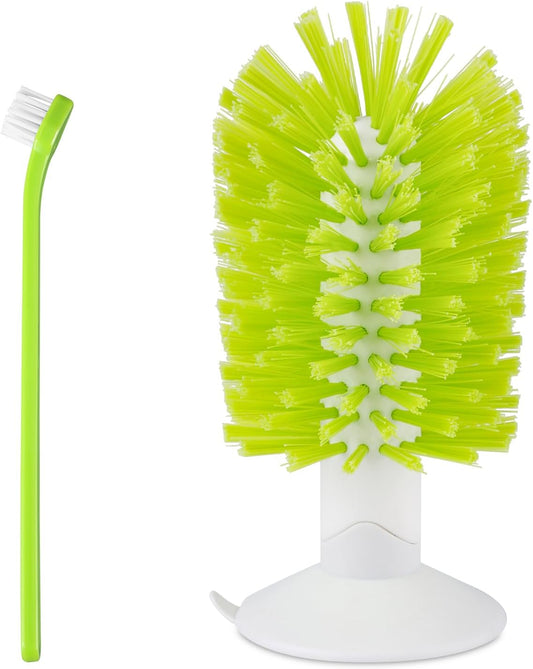 Gosknor turtle shell brush set front view showing green and white cleaning tools
