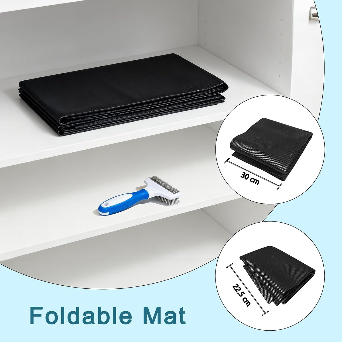 Back angle view highlighting the anti slip grip base of the IPENP pet mat