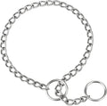 TagME chain dog choke collar front view showcasing the silver chrome plated links.