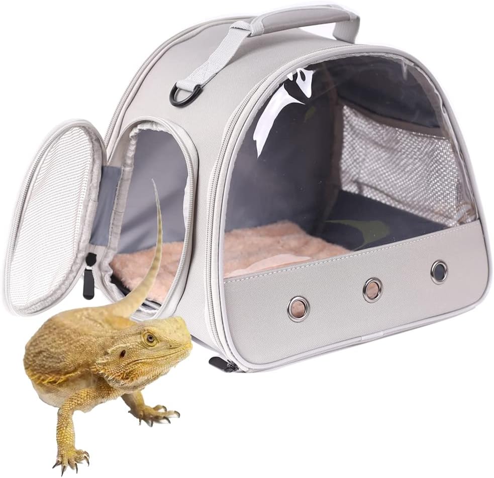 Bearded Dragon Travel Carrier,Lizards Carrier, Small Animal Travel Carrier for Sugar Glider Hedgehog Rat Parrot Bird Guinea Pig, Portable Guinea Pig Travel Bag for 2 - Image 10