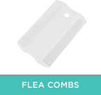Close up of double sided fine teeth on Groomer Essentials flea comb
