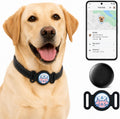 MDTZULIK pet tracker GPS collar for dogs front view showing the black smart tag.