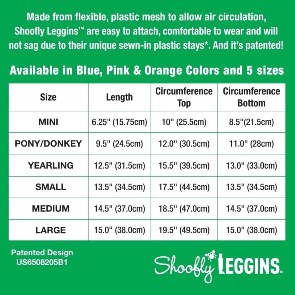 Authentic USA-imported SHOOFLY horse leggings showing the double sewn-in plastic stays.