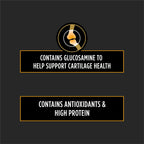 Purina Pro Plan hip and joint support prescription kibble for adult dogs back view showing feeding guide