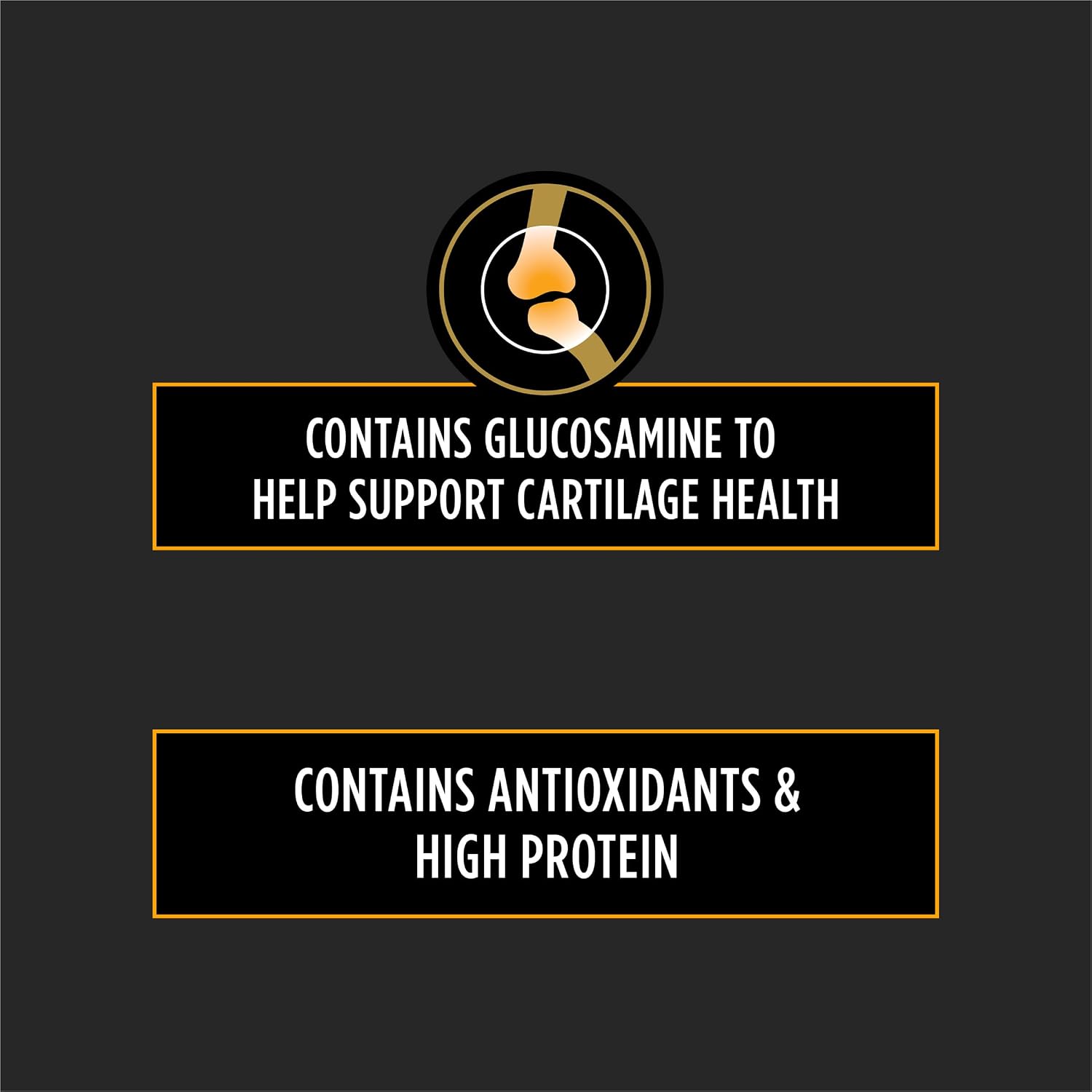Purina Pro Plan hip and joint support prescription kibble for adult dogs back view showing feeding guide