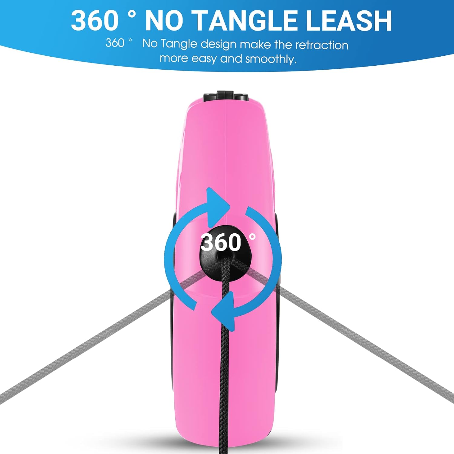 Side profile of pink Wrsomit dog leash for large dogs