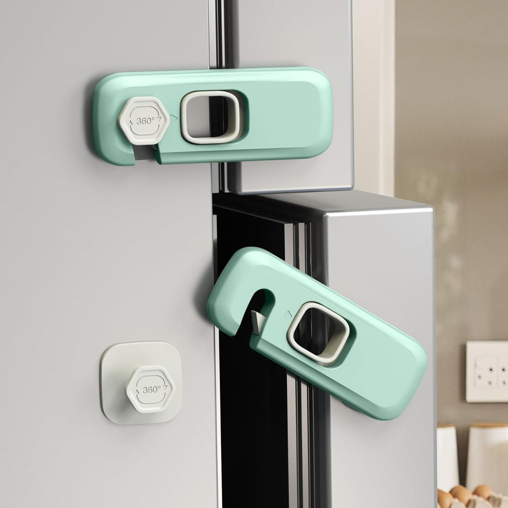 Qyeswhsr 5 pack child proof refrigerator lock green set